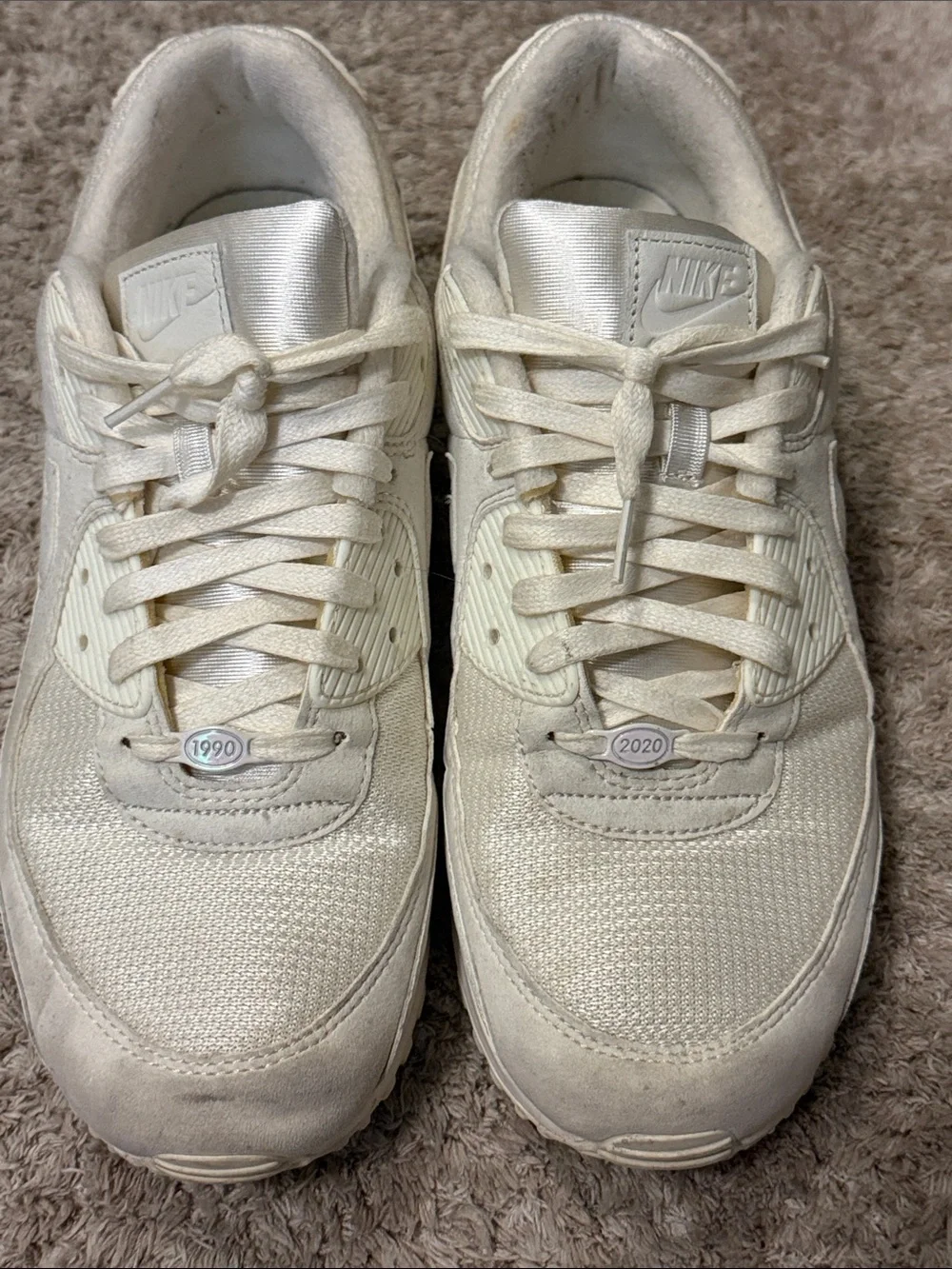Nike Men’s Air Max 90 Casual Sneakers - White/Cream (size U.S. 13)